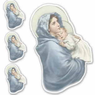 Maagdenmaagd zonder blozen Maria met Jezus religie Sticker