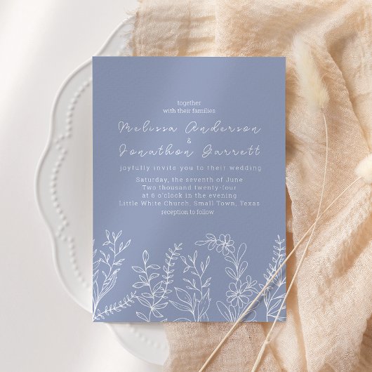 Maagdenpalm Bloemen Boho Bruiloft Kaart
