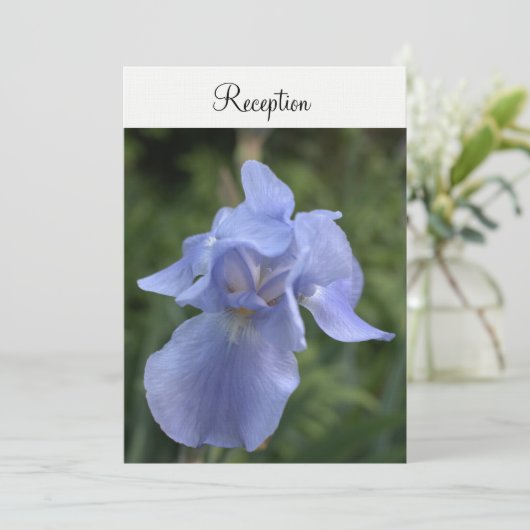 Maagdenpalm Iris Bloemrijke Trouwreceptie Kaart (Staand voorkant)