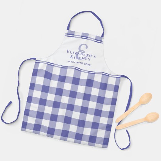 Maagdenpalm Keuken Monogram Naam Gingham Geruit Schort