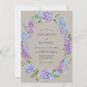 Maagdenpalm Sering Hortensia Eucalyptus Bruiloft Kaart