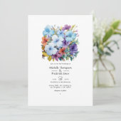 Maagdenpalm, Turquoise en Roodbruine Huwelijk Kaart (Staand voorkant)