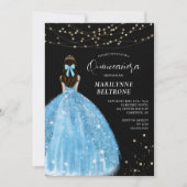 Maagdenpalmblauw Prinses Quinceañera Kaart (Voorkant)