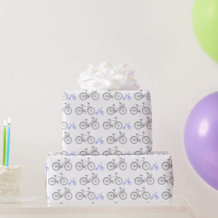 Maagdenpalmblauwe fiets cadeaupapier