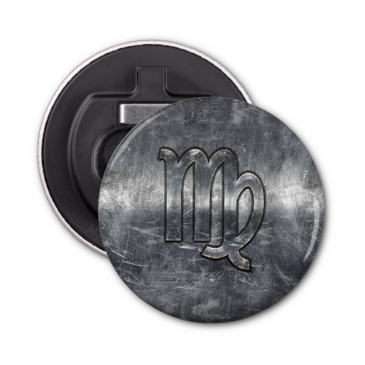 Maagdijk Teken Grunge Distress Style Button Flesopener (Voorkant)