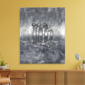 Maagdijk Teken Grunge Distress Style Canvas Afdruk (Insitu (Woonkamer))