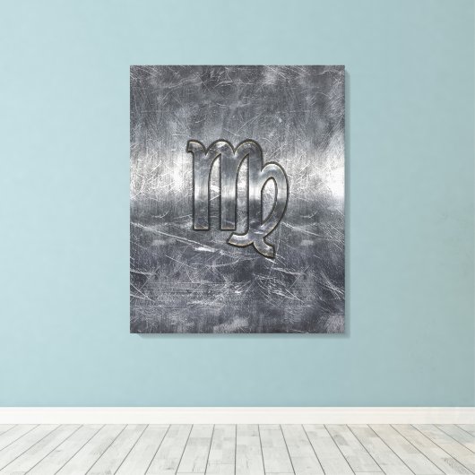 Maagdijk Teken Grunge Distress Style Canvas Afdruk (Insitu (Houten vloer))