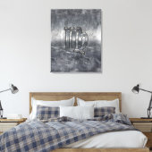 Maagdijk Teken Grunge Distress Style Canvas Afdruk (Insitu (Slaapkamer))