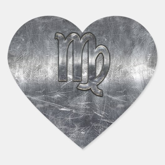 Maagdijk Teken Grunge Distress Style Hart Sticker (Voorkant)