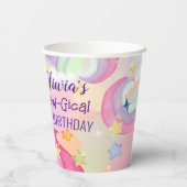 Maaggisch caticorn verjaardagsbekertje papieren bekers (Achterkant)