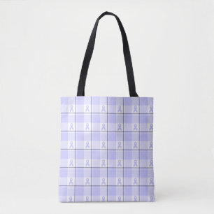 Maagkanker Bewustzijns Plaid Periwinkle Lint Draagtas