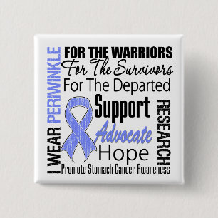 Maagkanker Ik Draag Periwinkle Ribbon TRIBUTE Vierkante Button 5,1 Cm