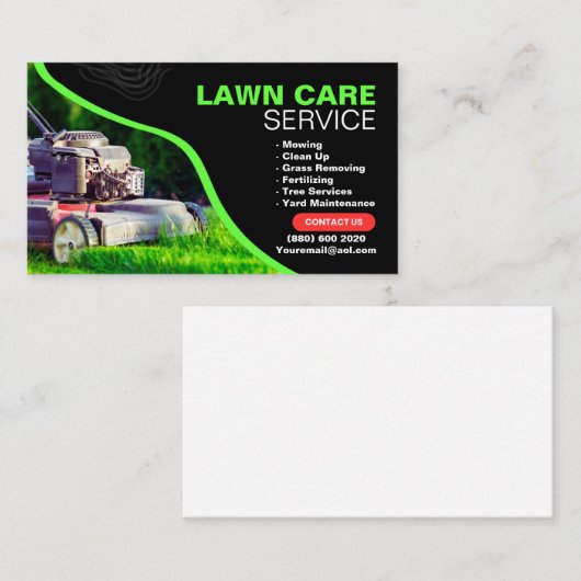 Maaien Opruimen Grass Verwijderen van gazon zorgdi Visitekaartje (Voorkant / Achterkant)