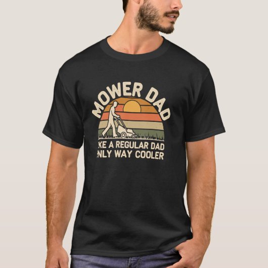 Maaier papa Grappig gazon maaien grasmaaier T-shirt (Voorkant)