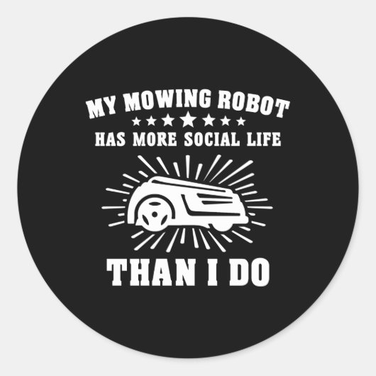 Maairobot grasmaaier robot grasmaaien ronde sticker (Voorkant)