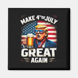 Maak 4 juli weer geweldig Trump Bier Drinken 1 Magneet