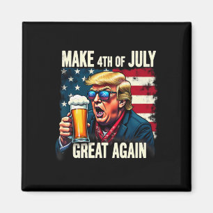 Maak 4 juli weer geweldig Trump bier drinken Magneet