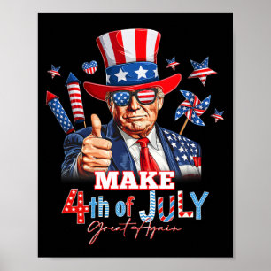 Maak 4 juli weer groot patriottisch vuurwerk poster