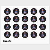 Maak 4 juli weer groot patriottisch vuurwerk ronde sticker (Vel)