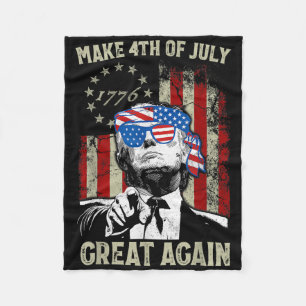 Maak 4 juli weer groot Trump Mannen Vrouwen Fleece Deken