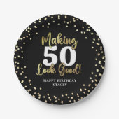 Maak AGE er goed uitzien Black Gold Verjaardag Papieren Bordje (Voorkant)