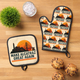 Maak Alcatraz weer geweldig grappig Ovenwant & Pannenlap Set
