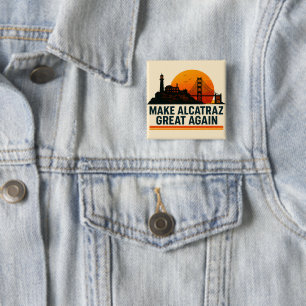 Maak Alcatraz weer geweldig grappig Vierkante Button 5,1 Cm