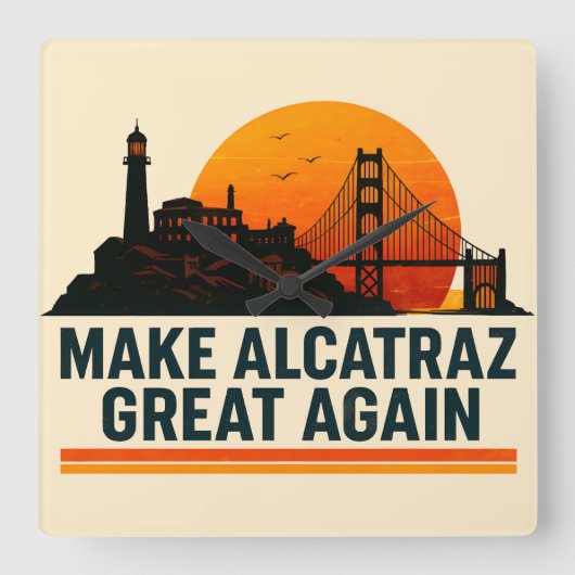 Maak Alcatraz weer geweldig grappig Vierkante Klok (Voorkant)