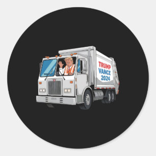 Maak American Garbyge opnieuw geweldig Trump 2024 Ronde Sticker