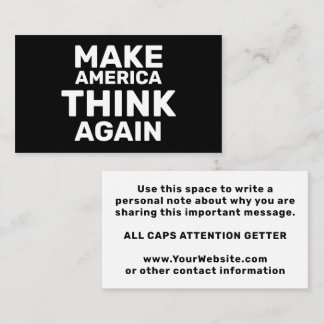 Maak American Think opnieuw handen af van beweging Visitekaartje