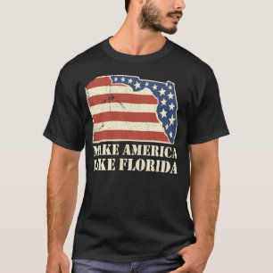 Maak Amerika als Florida Retro Vintage FL Kaart Am T-shirt