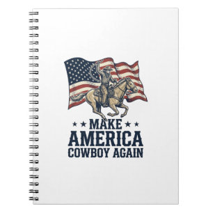 Maak Amerika Cowboy Opnieuw Patriottisch Western O Notitieboek