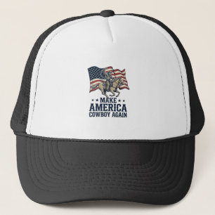 Maak Amerika Cowboy Opnieuw Patriottisch Western T Trucker Pet