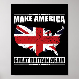 Maak Amerika Groot Brittannië Weer Usa Kaart Brits Poster