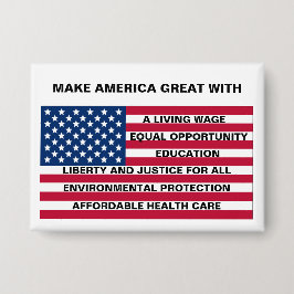 MAAK AMERIKA GROOT - EEN LEEFBAAR LOON, ENZ. OP VL BUTTON