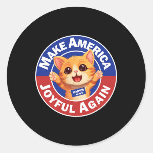 Maak Amerika weer blij Harris 2024 Cat Lady Ronde Sticker