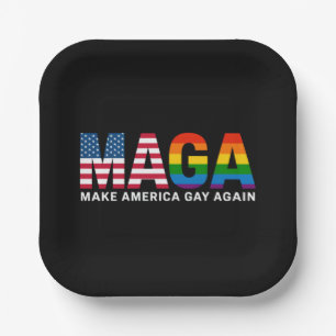 Maak Amerika weer gay Gay Pride 2025 LGBTQ+ Papieren Bordje
