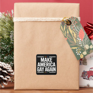 Maak Amerika weer gay, grappige gay pride maand Vierkante Sticker