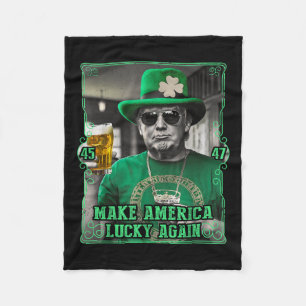 Maak Amerika weer gelukkig St. Patricks Day 2025 G Fleece Deken