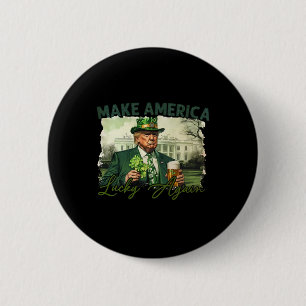 Maak Amerika weer gelukkig Trump St Patrick Dag Sh Ronde Button 5,7 Cm