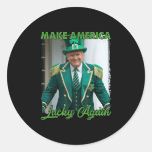 Maak Amerika weer gelukkig Trump Witte Huis Iers L Ronde Sticker