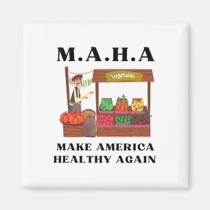 Maak Amerika weer gezond Veggie Stand Trump RfK Magneet