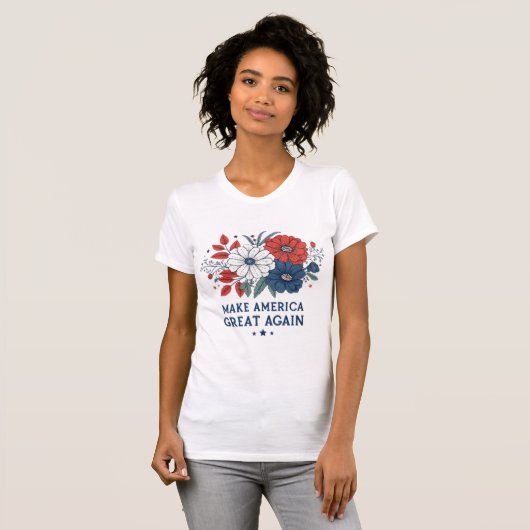 Maak Amerika weer groot Bloemrijk T-shirt (Voorkant volledig)
