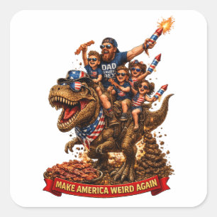 Maak Amerika Weer Raar Familie Vierkante Sticker