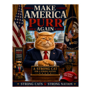 Maak Amerika weer spinnen - Grappige Politieke Kat Perfect Poster