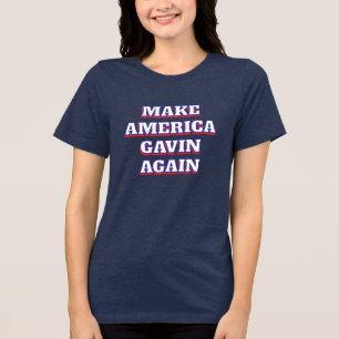 Maak Amerika weer terug Newsom politieke humor Tri-Blend Shirt