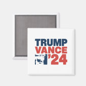 Maak Amerika weer veilig Trump Vance 2024 MAGA Magneet (Voorkant / Achterkant)