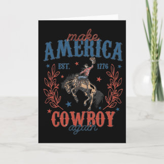 Maak Amerika Western Cowboy Weer Retro 4 juli Kaart