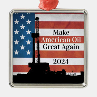 Maak Amerikaanse olie geweldig opnieuw gedateerd m Metalen Ornament