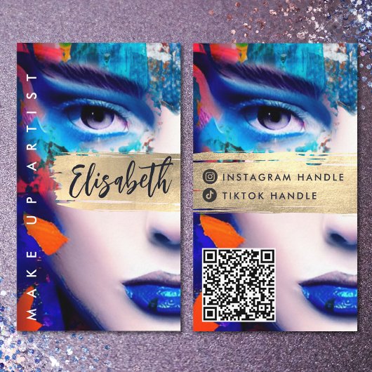 Maak Artist omhoog voeg QR Code en Sociale Media C Visitekaartje